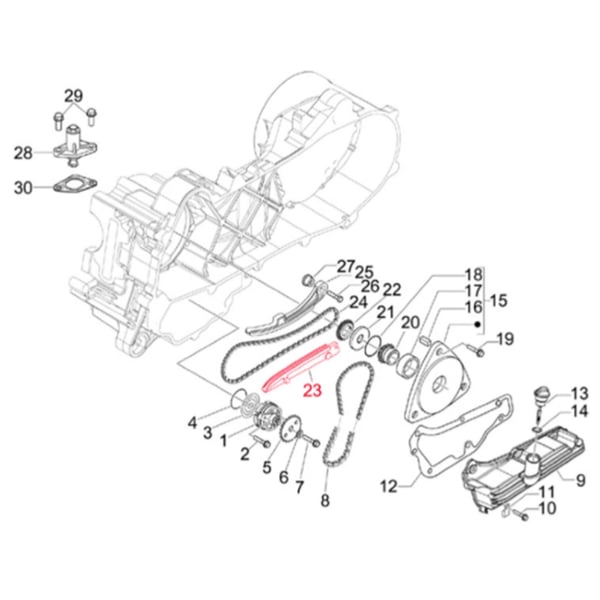Image of Führungsschiene, Steuerkette für Vespa ET4/LX/S/Primavera/Sprint 50ccm 4T AC 4-Ventil