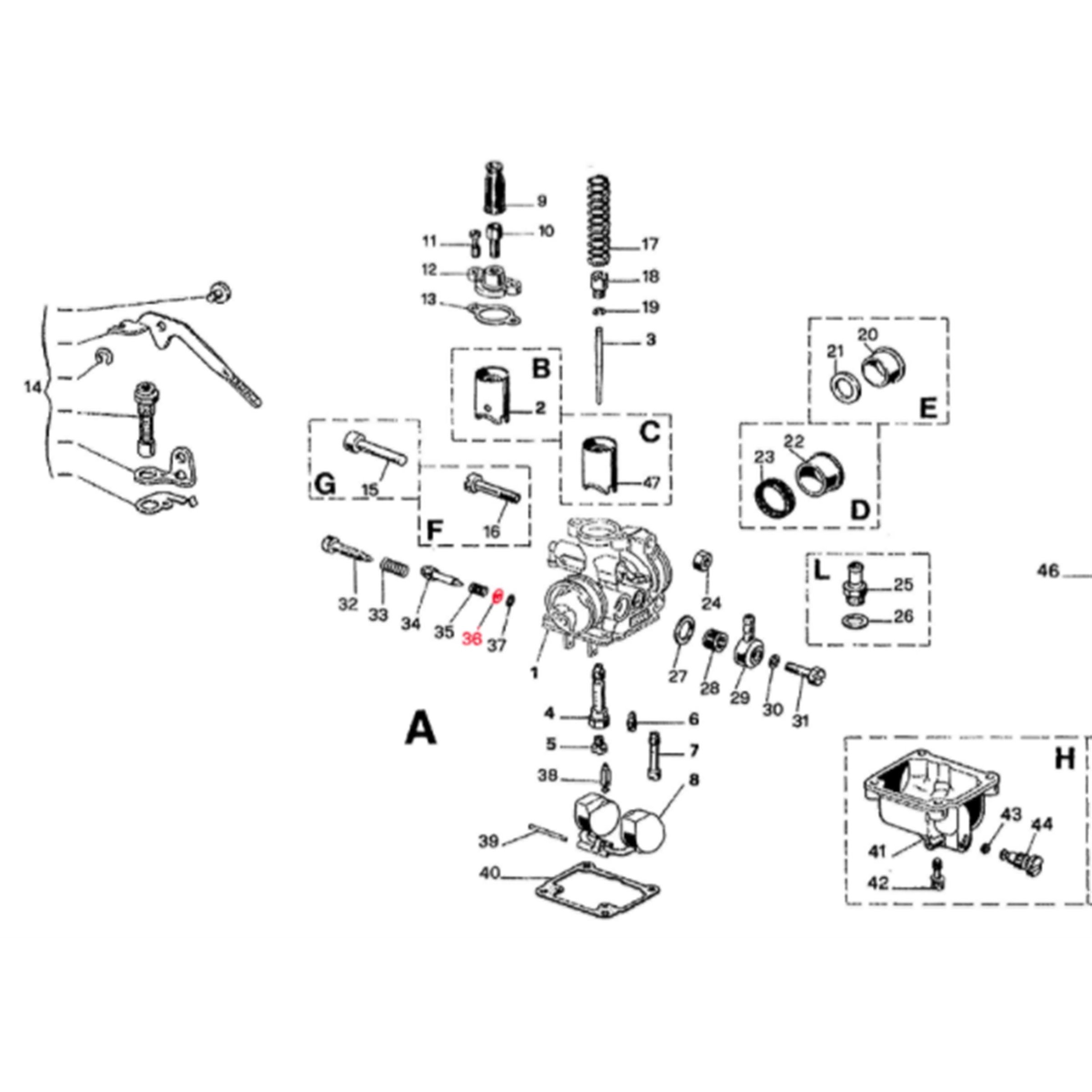 Image of Sprengring DELL'ORTO, Einstellschraube Gemisch, 0826000 23