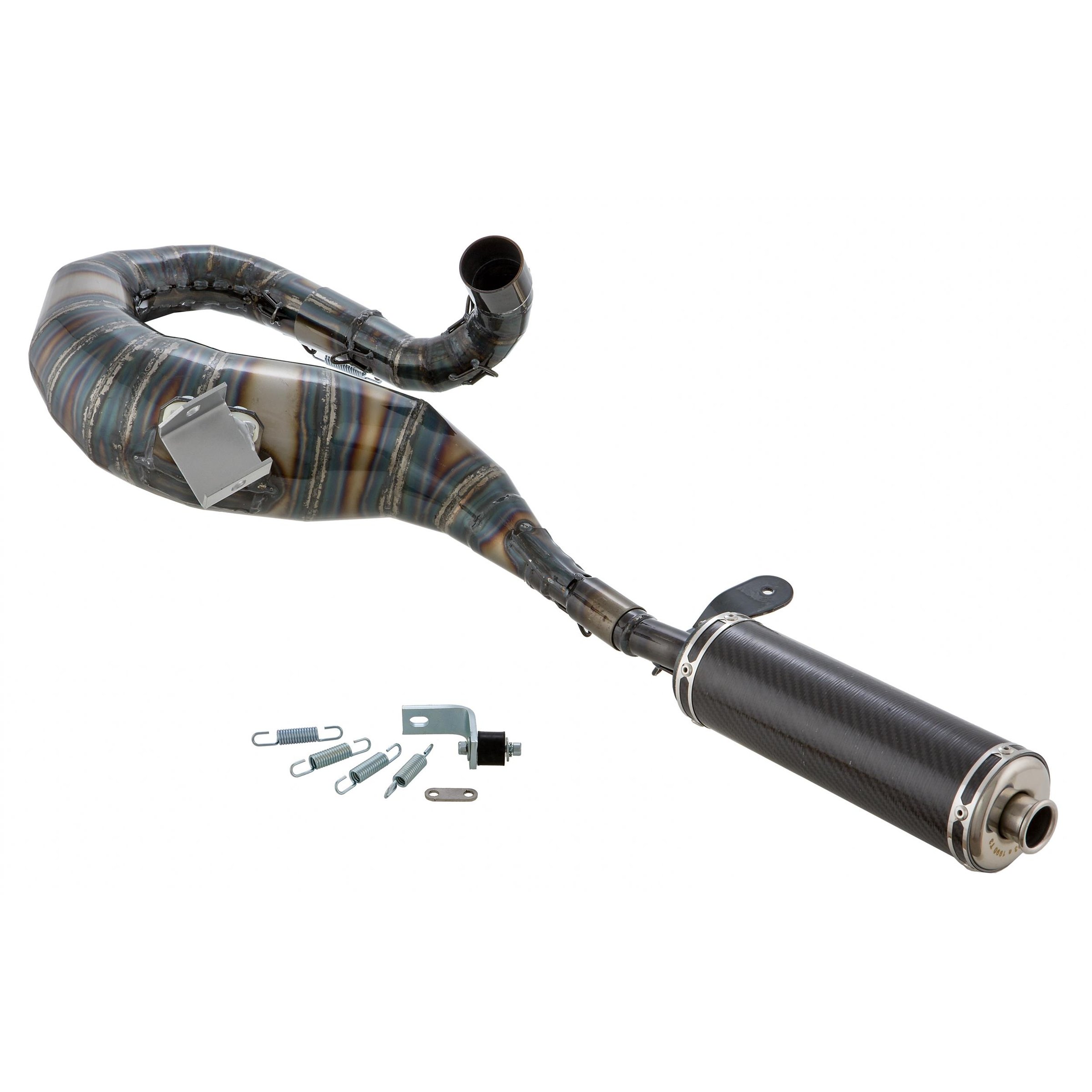 Image of Rennauspuff SIP Performance 2.0, Material: Stahl klarlackiert, Dämpfer: Carbon Farbe (ESD): carbon für Vespa 200 Rally/P200E/PX200 E/Lusso/'98/MY/Cosa 1 200 für Vespa 200 Rally/P200E/PX200 E/Lusso/'98/MY/Cosa 1 200