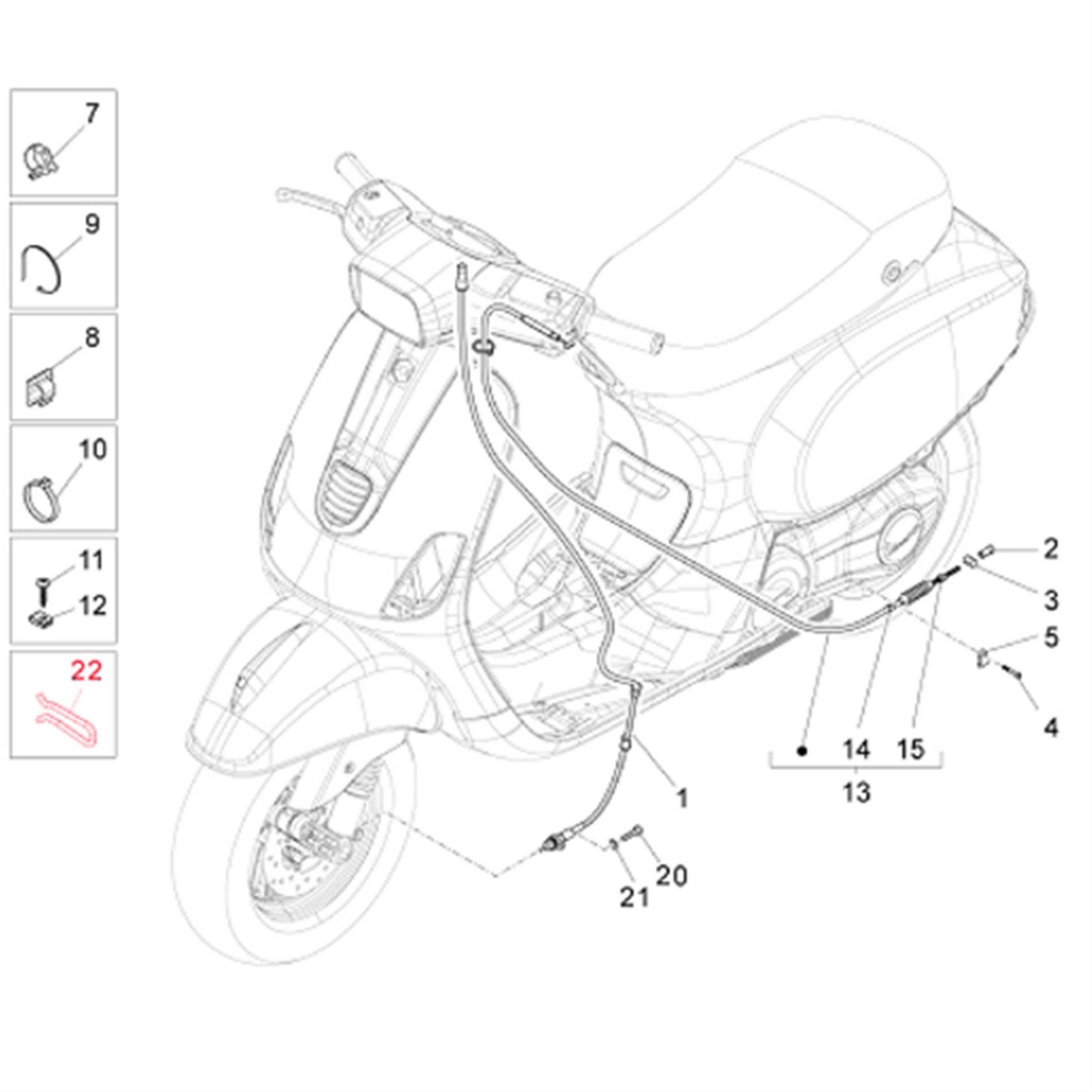 Image of Federklammer, PIAGGIO für Vespa LX/S 125-150ccm 4T AC für Vespa LX/S 125-150ccm 4T AC