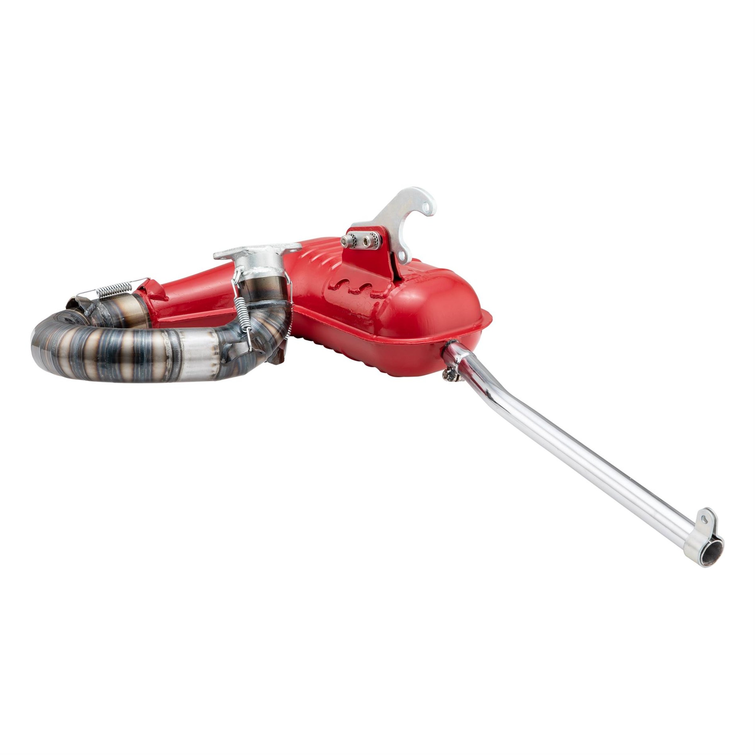Image of Rennauspuff Clubsport, Material: Stahl rot, Farbe (ESD): chrom für Lambretta 125 LI 2°/150 LI 2°/175 TV 2° für Lambretta 125 LI 2°/150 LI 2°/175 TV 2°