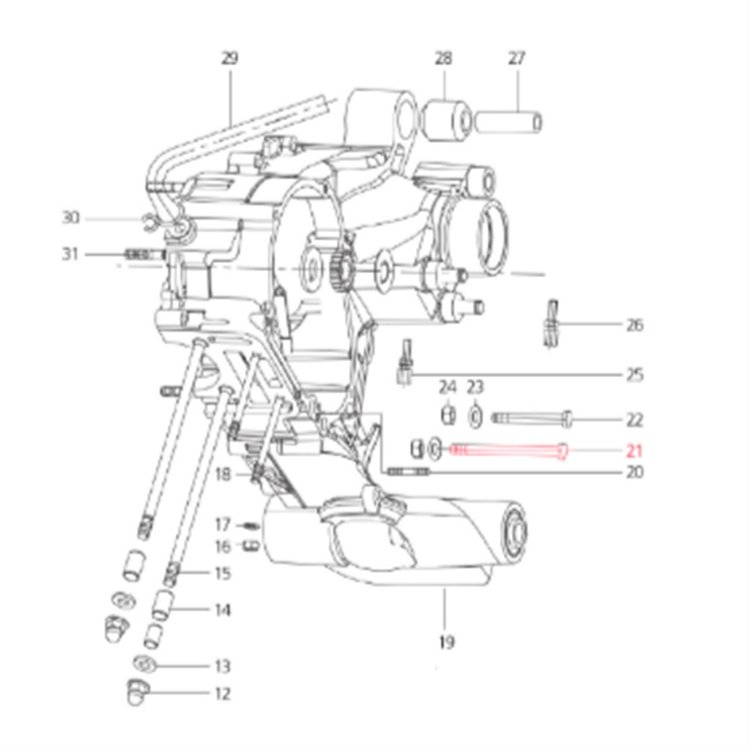 Image of Schraube M7x82 mm, LML für LML Star 125-150 4T/Star Deluxe 125-150 4S/Speedy für LML Star 125-150 4T/Star Deluxe 125-150 4S/Speedy