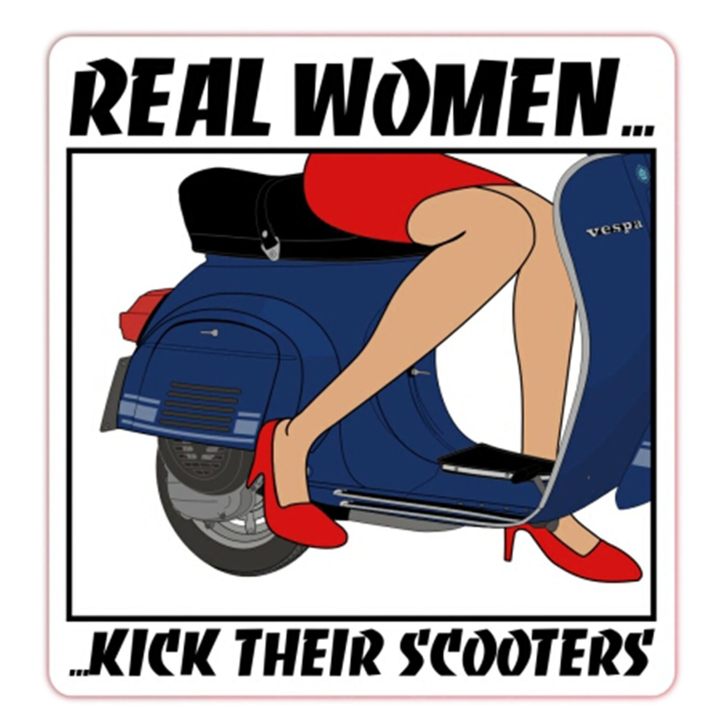 Image of Aufkleber mit Motiv "real women kick their scooters!"