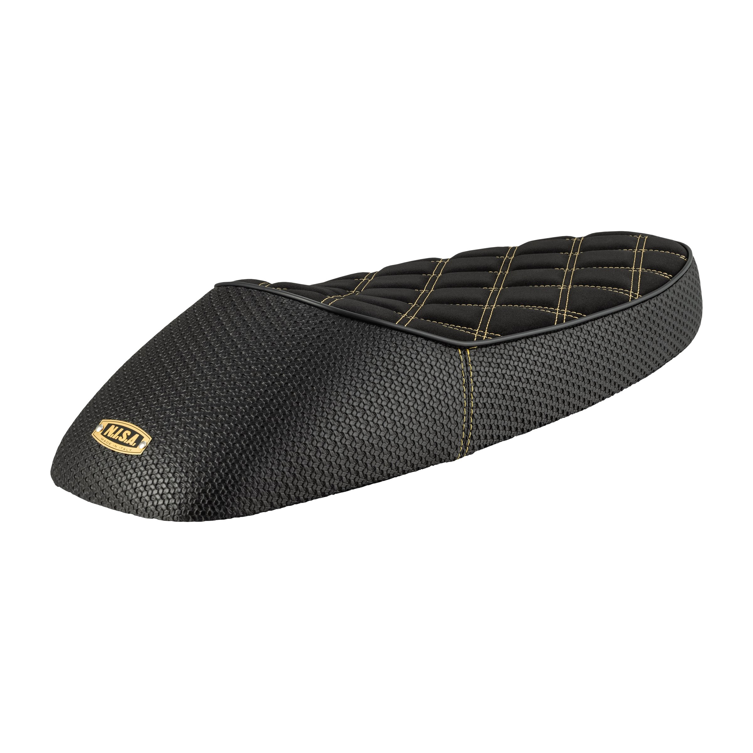Image of Sportsitzbank NISA Golden Girl schwarz abgesteppt / Seite genarbt für Vespa 50-125/PV/ET3 für Vespa 50-125/PV/ET3