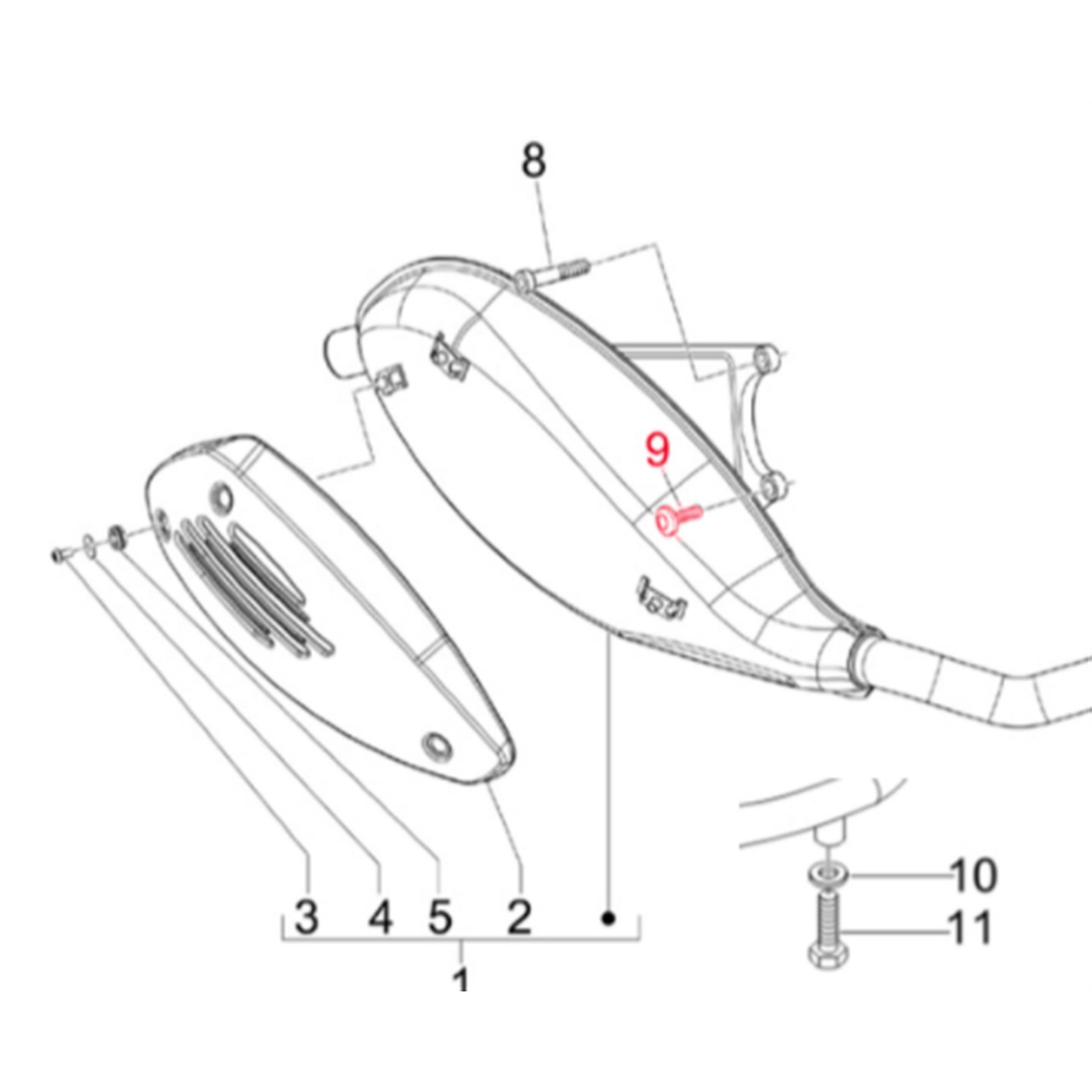 Image of Schraube Auspuff, Innensechskant, Zylinderkopf, PIAGGIO für Vespa LX/LXV/S/Primavera/Sprint 50ccm für Vespa LX/LXV/S/Primavera/Sprint 50ccm