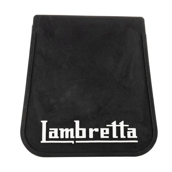 Image of Spritzlappen SUPEREIBAR mit "Lambretta" Schriftzug weiß schwarz für Lambretta EIBAR 125 LI 2°/150 LI 2°/175 TV 2°