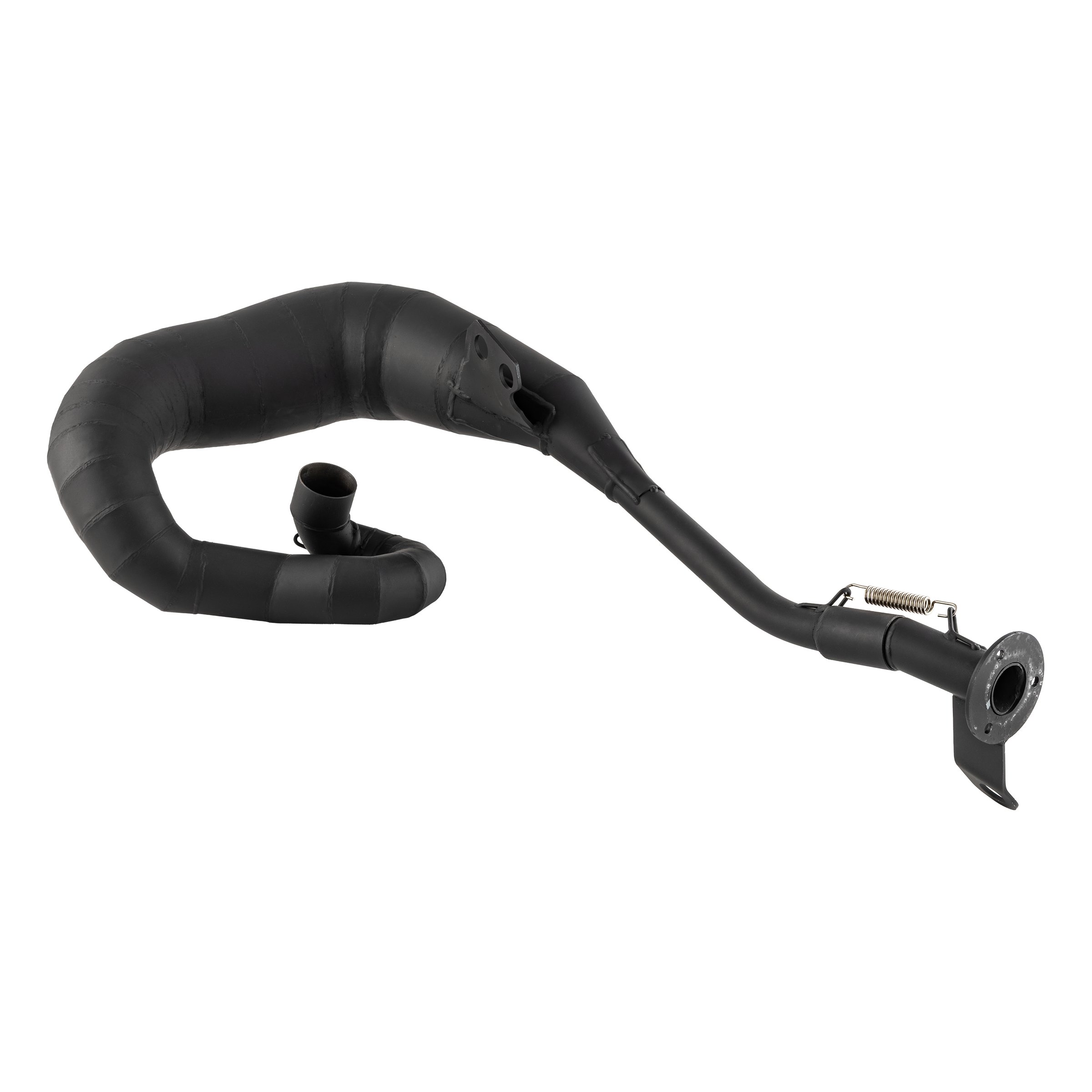 Image of Rennauspuff JL KRP4 "Race Use", Material: Stahl schwarz, Dämpfer: OHNE Endschalldämpfer für Lambretta 125 LI/LIS/DL/GP/150 LI/LIS/SX/DL/GP/175 TV 2°-3°/200 TV/SX/DL/GP für Lambretta 125 LI/LIS/DL/GP/150 LI/LIS/SX/DL/GP/175 TV 2°-3°/200 TV/SX/DL/GP
