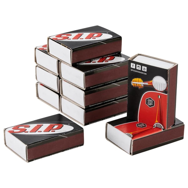 Image of Streichholzschachtel SIP mit Motiv Vespa Motorroller schwarz