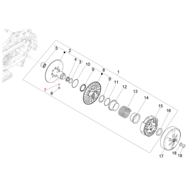 Image of Buchse PIAGGIO, Wandler/Riemenscheibe, 1A013271 für Vespa GTS/GTS Super/GTV 300ccm HPE (`18-)
