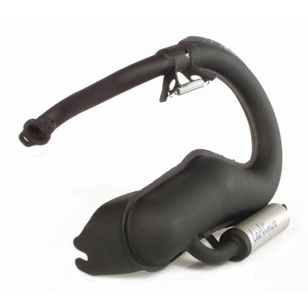 Image of Rennauspuff LEOVINCE Banane 4206, Stahl schwarz, Dämpfer: Aluminium Farbe (ESD): silber für Vespa 90/R/SS/100/125/PV/ET3