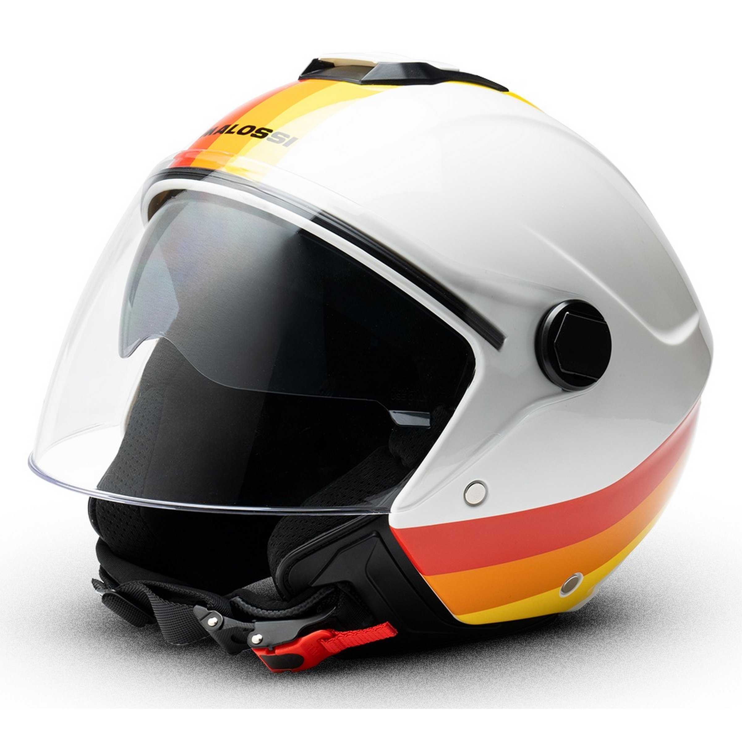 Image of Helm MALOSSI Jet Dakar, weiß, Gr. M Jethelm Jethelm
