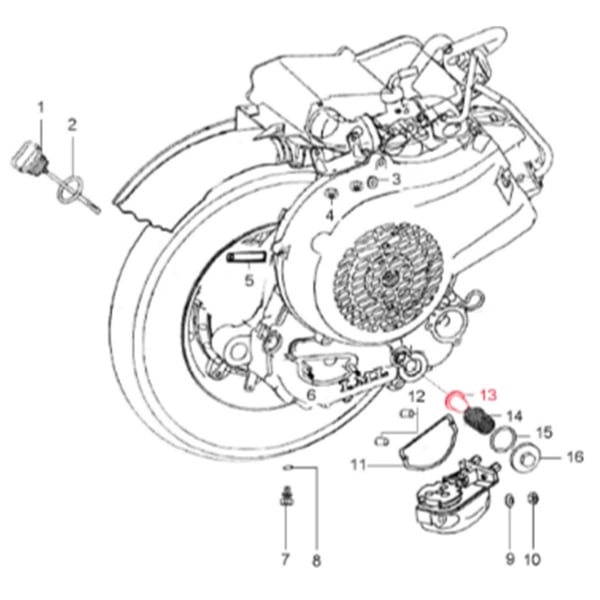Image of Ölfilter-Sieb LML, C-4770004 für LML Star 125-200 4T/Star Deluxe II 125-150 4S/Speedy/Star Lite 125 CVT