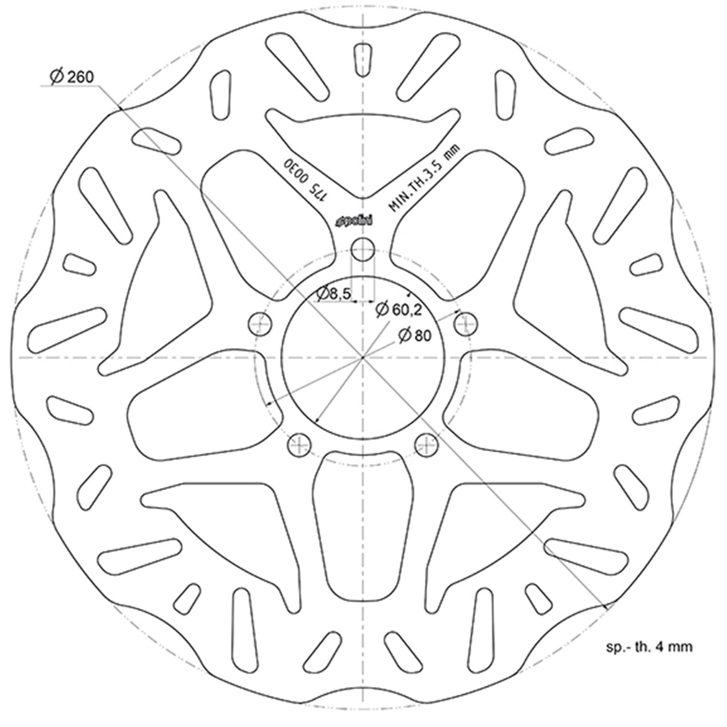 Image of Bremsscheibe POLINI B35 175.0030 für PIAGGIO Medley 125-150ccm für PIAGGIO Medley 125-150ccm