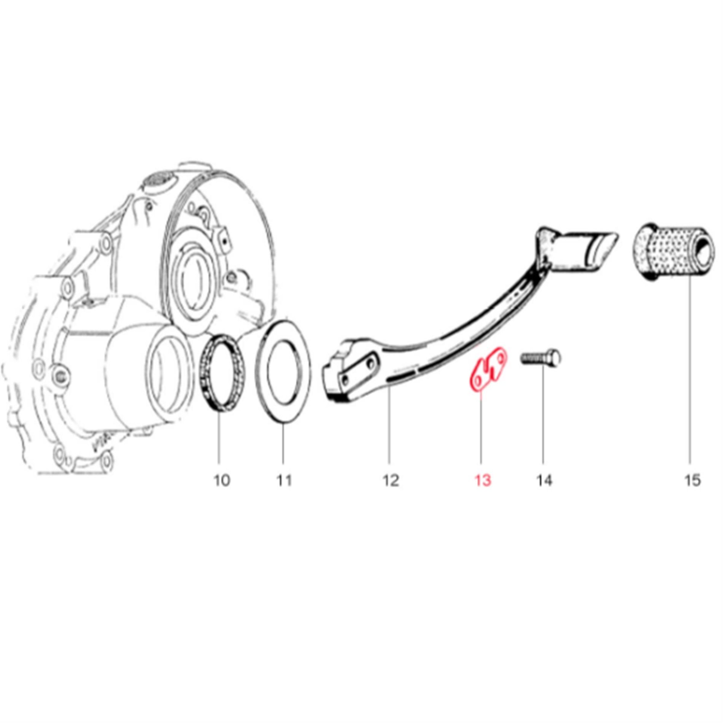 Image of Sicherungsblech Kickstarter, PASCOLI für Vespa 125 V1-15/V30-33 für Vespa 125 V1-15/V30-33