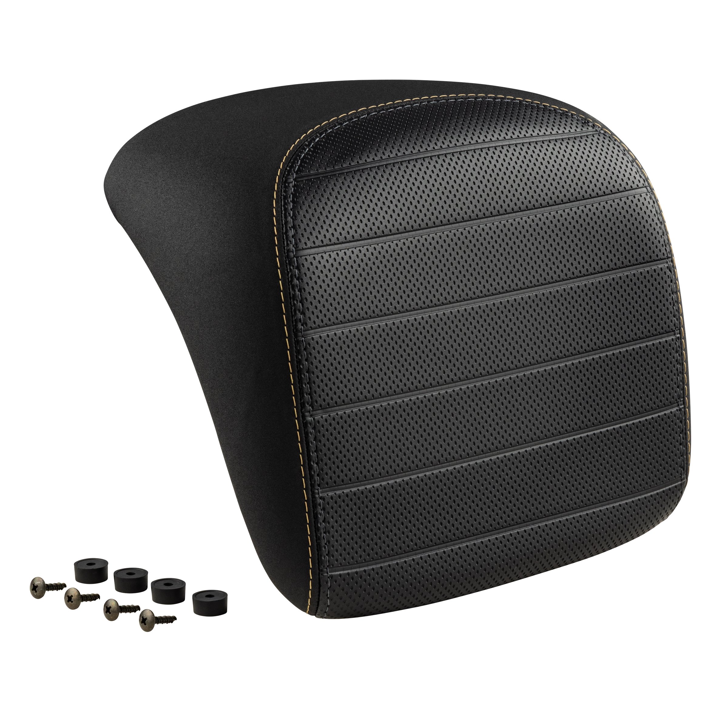 Image of Rückenlehne PIAGGIO schwarz, gelbe Naht CM347108 für Top Case für Vespa GTV Officina 8 310ccm ('24-) Euro5+ für Vespa GTV Officina 8 310ccm ('24-) Euro5+