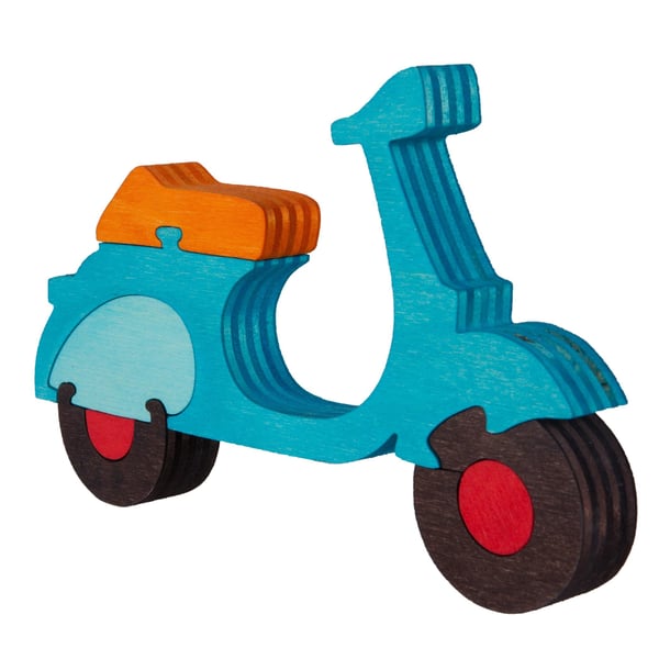 Image of Holzpuzzle mit Motiv Vespa Motorroller