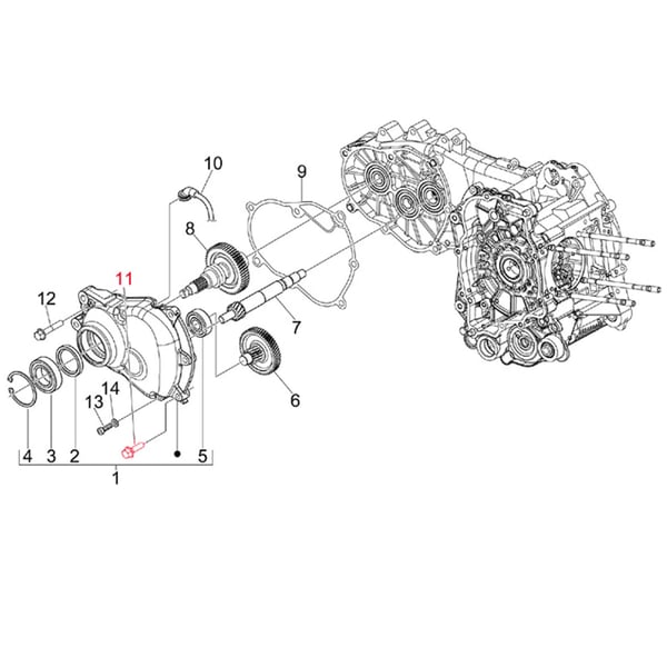 Image of Schraube Getriebedeckel M8x40 mm, Sechskant, PIAGGIO für PIAGGIO Leader/Quasar 125-300ccm 4T AC/LC