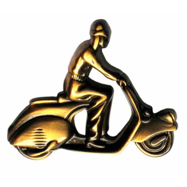 Image of Pin mit Motiv Vespa "Fahrer auf Roller"