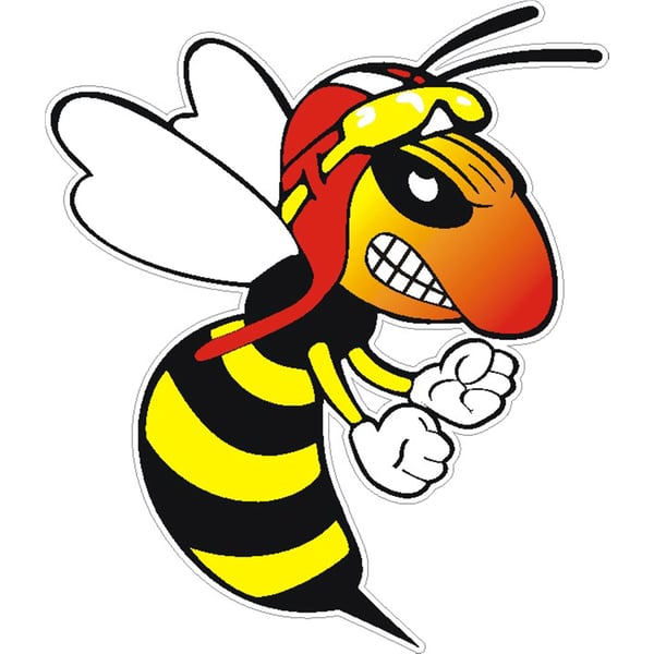 Image of Aufkleber mit Motiv "wütende Wespe"