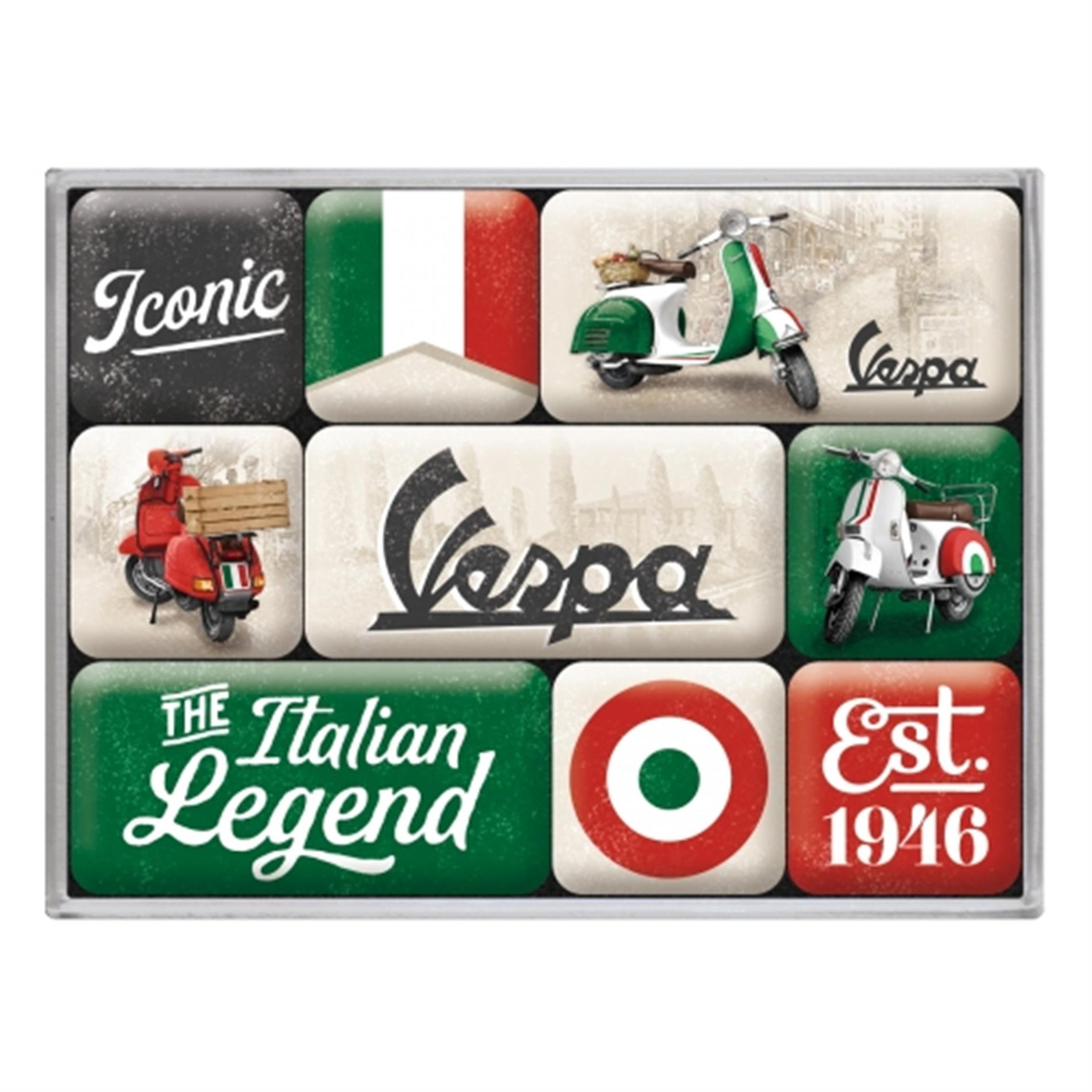 Image of Magnete Set mit Motiv Vespa - Italian Legend