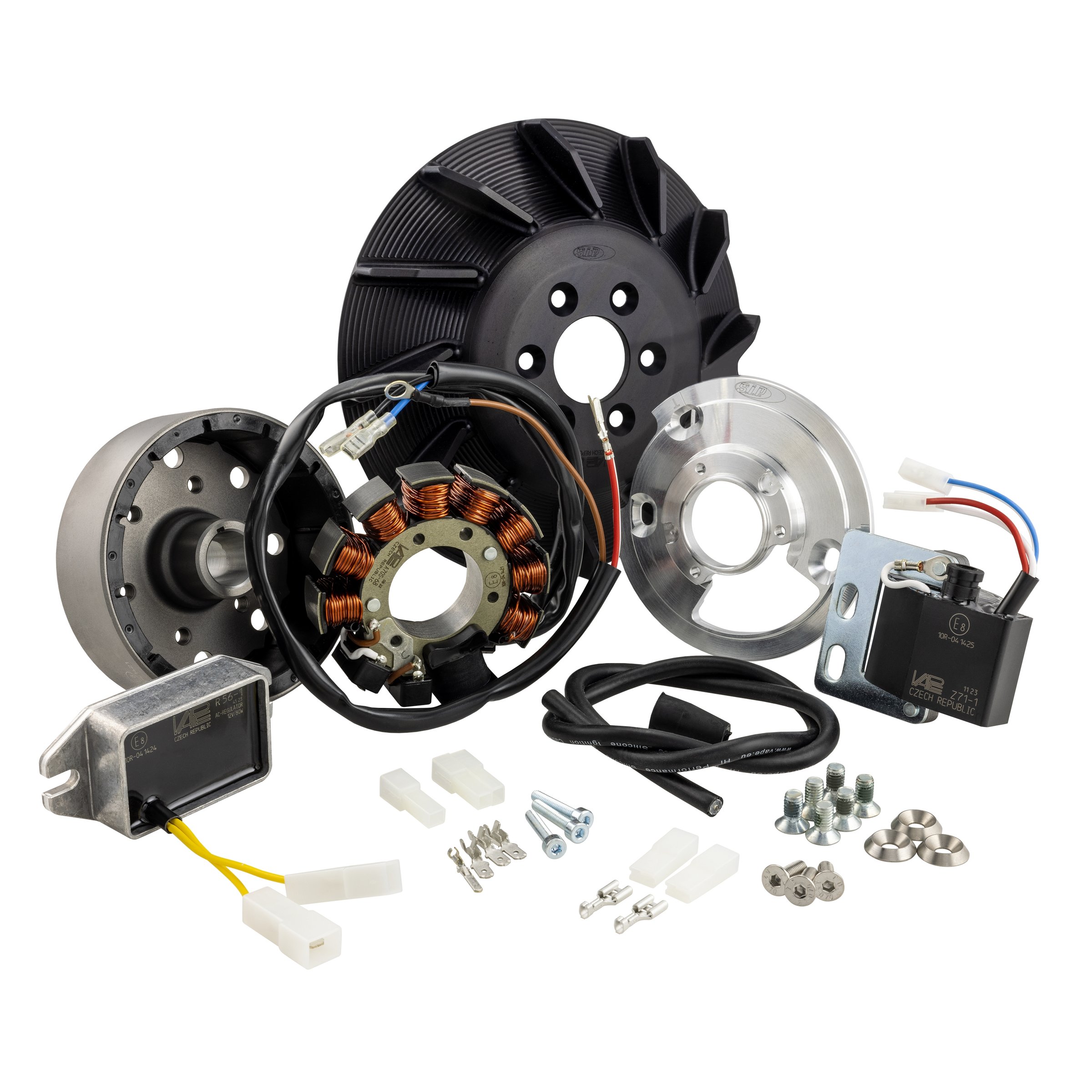 Image of Zündung SIP PERFORMANCE by VAPE Road "Black Edition" 12V AC für Vespa 125 GTR 2°/TS 2°/150 Sprint V 2°/Super 2°/200 Rally 2°/PX80-200/PE/Lusso/Cosa für Vespa 125 GTR 2°/TS 2°/150 Sprint V 2°/Super 2°/200 Rally 2°/PX80-200/PE/Lusso/Cosa