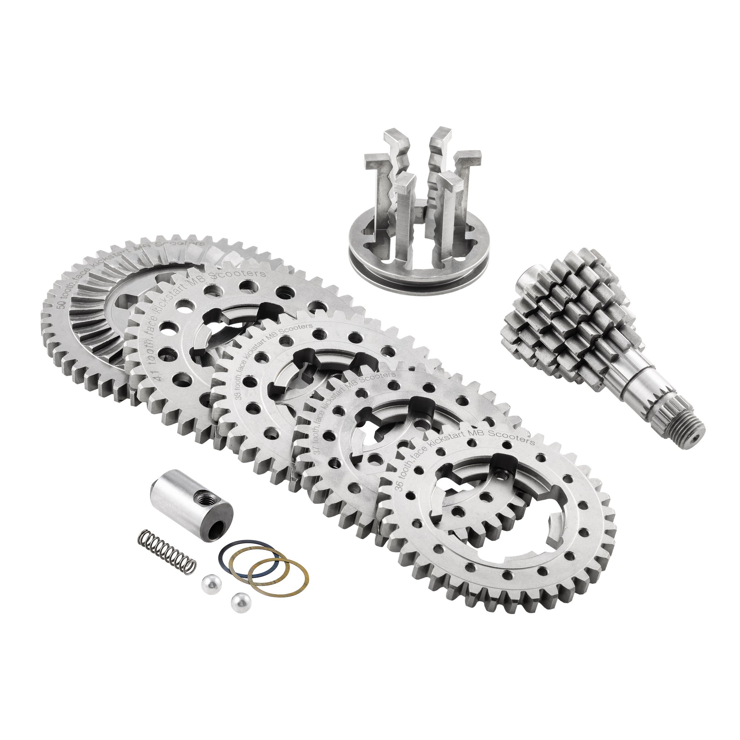 Image of Getriebekit MBD 5-Gang Z 10-12-15-18-20/36-37-38-41-50 Getriebe für Lambretta 125 LI/Special/GP/DL/150 LI/Special/SX/GP/DL/175 TV 2°-3°/200 TV/SX/GP/DL für Lambretta 125 LI/Special/GP/DL/150 LI/Special/SX/GP/DL/175 TV 2°-3°/200 TV/SX/GP/DL