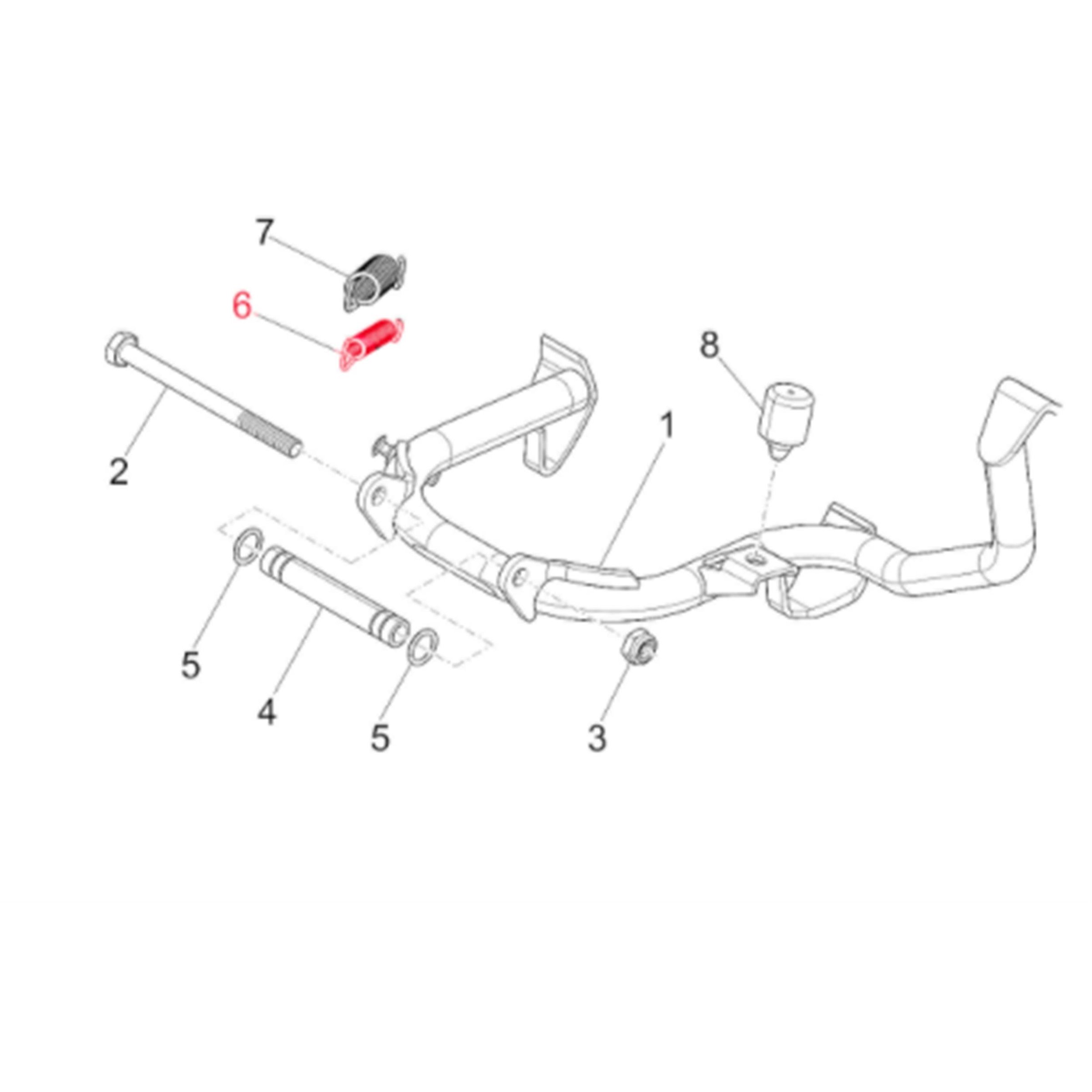 Image of Feder PIAGGIO, Hauptständer für Vespa GTS/GTS Super/GTV 300ccm HPE (`18-) für Vespa GTS/GTS Super/GTV 300ccm HPE (`18-)