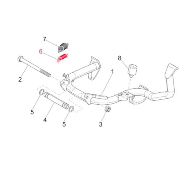 Image of Feder PIAGGIO, Hauptständer für Vespa GTS/GTS Super/GTV 300ccm HPE (`18-)