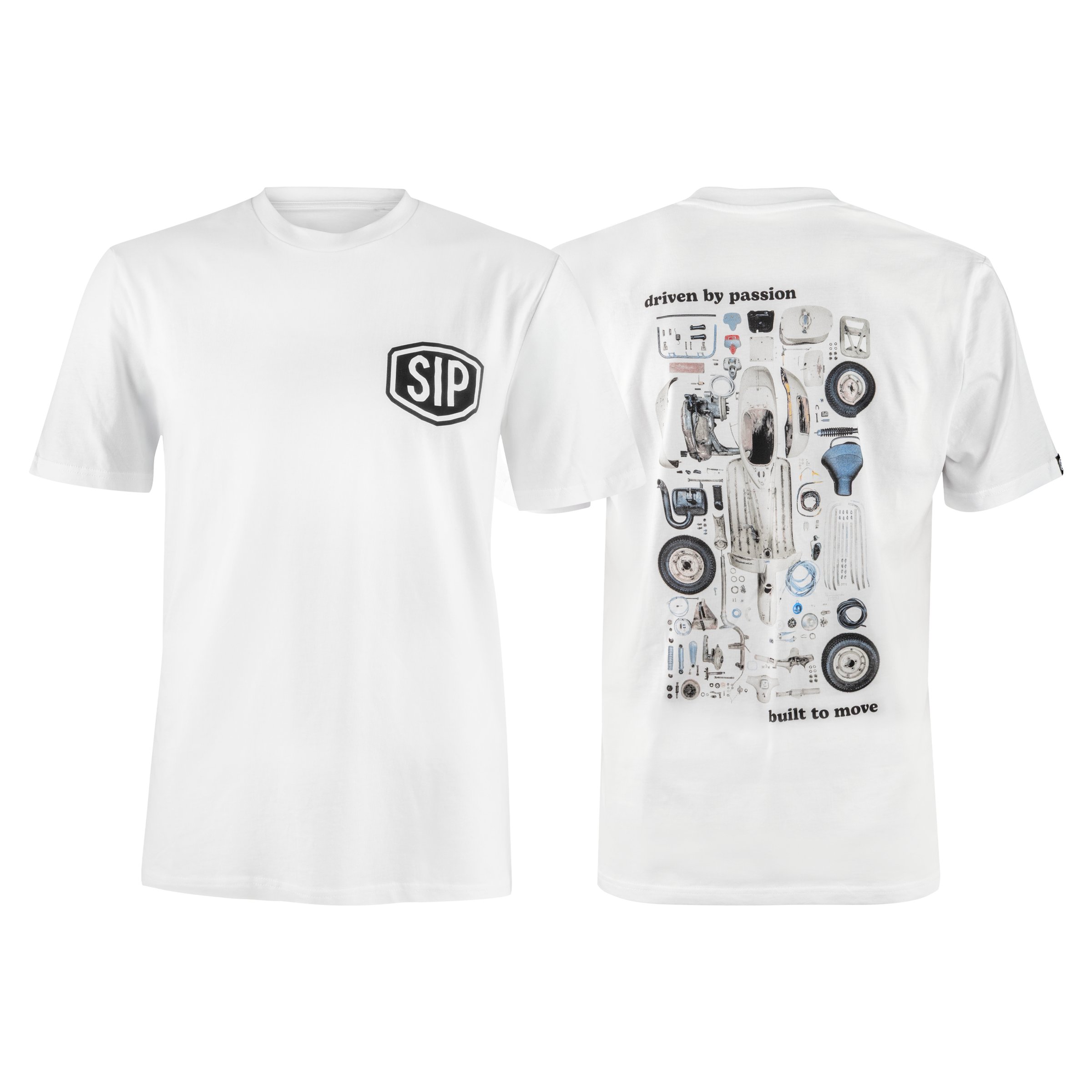 Image of T-Shirt SIP Built to Move mit Vespa Motiv Größe: M Unisex Unisex