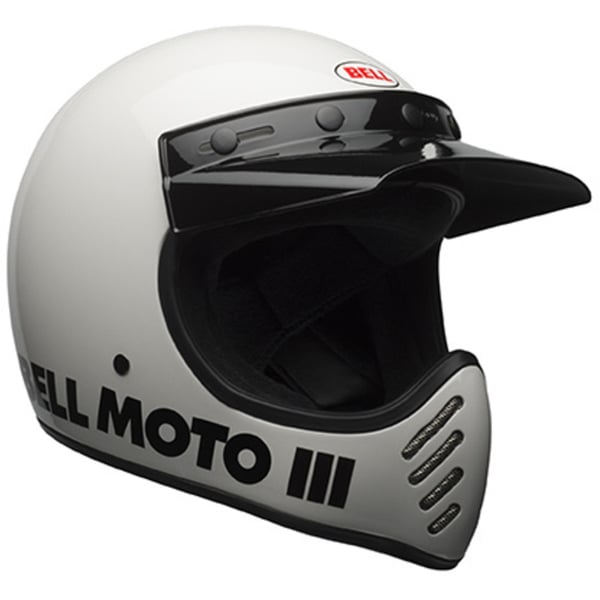 Image of Helm BELL MOTO 3 Classic, weiß glänzend, Gr. M, 57-58cm Crosshelm