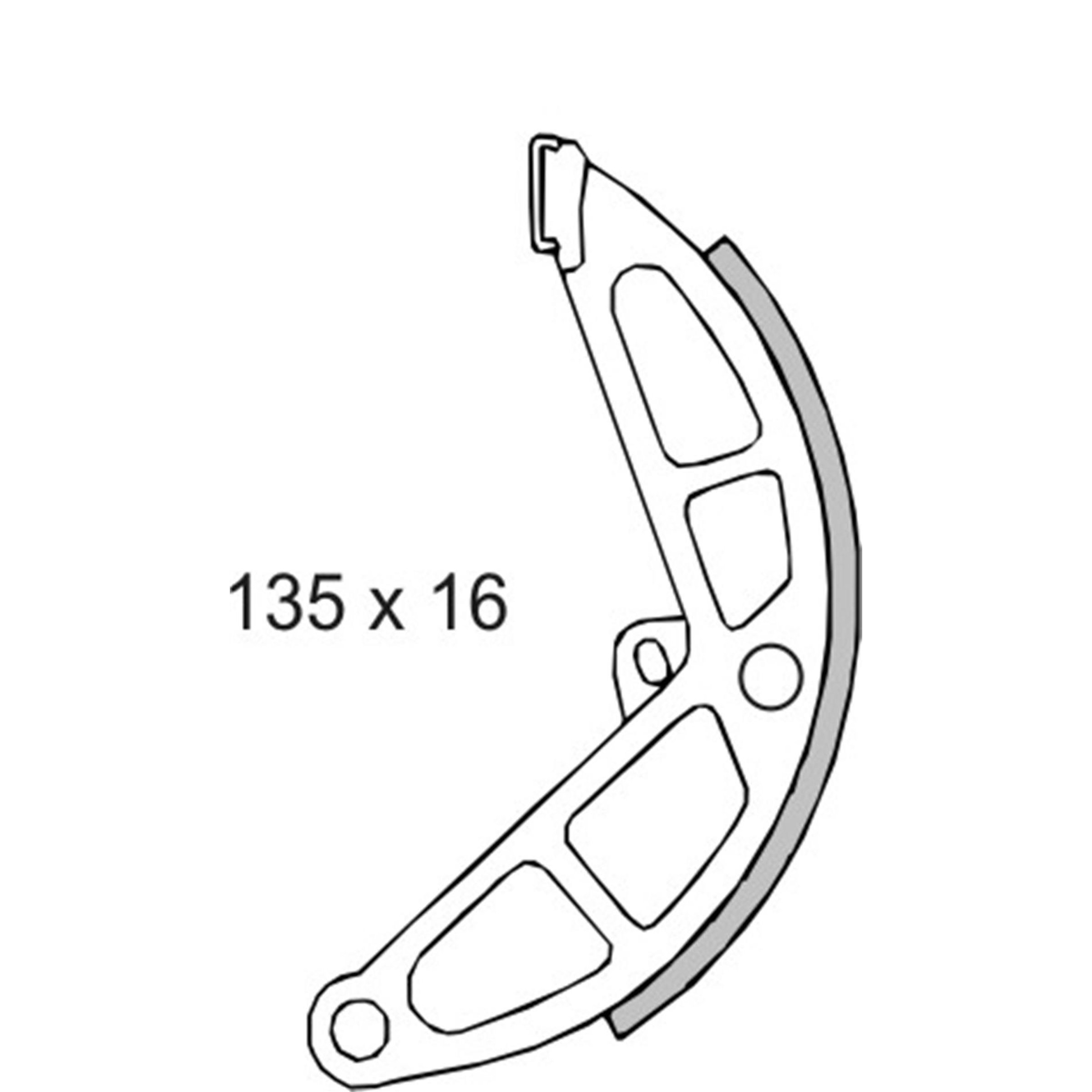 Image of Bremsbacke CIF hinten 414557 - 130240 für PIAGGIO CIAO/PX/SI/Bravo/Superbravo/Grillo/Boss 50ccm 2T AC für PIAGGIO CIAO/PX/SI/Bravo/Superbravo/Grillo/Boss 50ccm 2T AC
