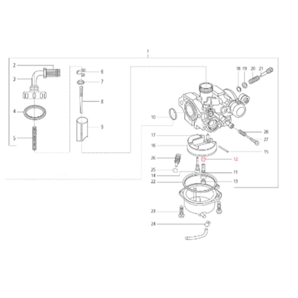 Image of Halter Düsenstock LML, für Vergaser KEIHIN PB18/YSN S00113, C-2771420/2 für LML Star 125-150 4T/Star Deluxe 125-150 4S/Speedy