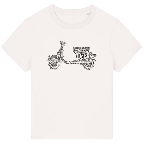 Image of T-Shirt SIP Lettering mit Motiv Vespa Größe: M für Frauen