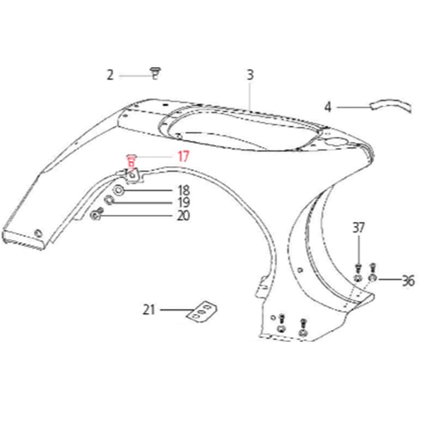 Image of Gummipuffer LML, Rahmen, SF524-1837 für LML Star 125-200 4T/Star Deluxe 125-150 4S/Speedy