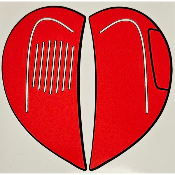 Image of Aufkleber mit Motiv Herz aus "Vespa" Seitenhauben