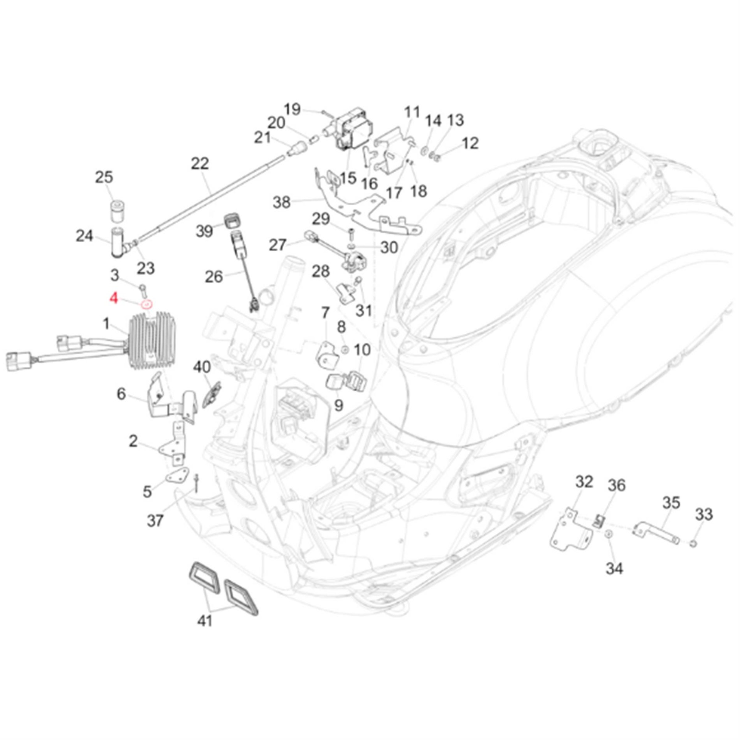 Image of Unterlegscheibe Spannungsregler, PIAGGIO für Vespa GTS/GTS Super 125-300ccm für Vespa GTS/GTS Super 125-300ccm