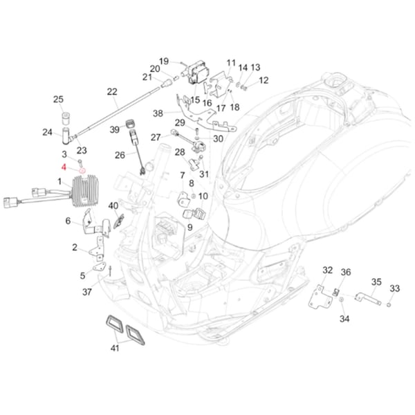 Image of Unterlegscheibe Spannungsregler, PIAGGIO für Vespa GTS/GTS Super 125-300ccm
