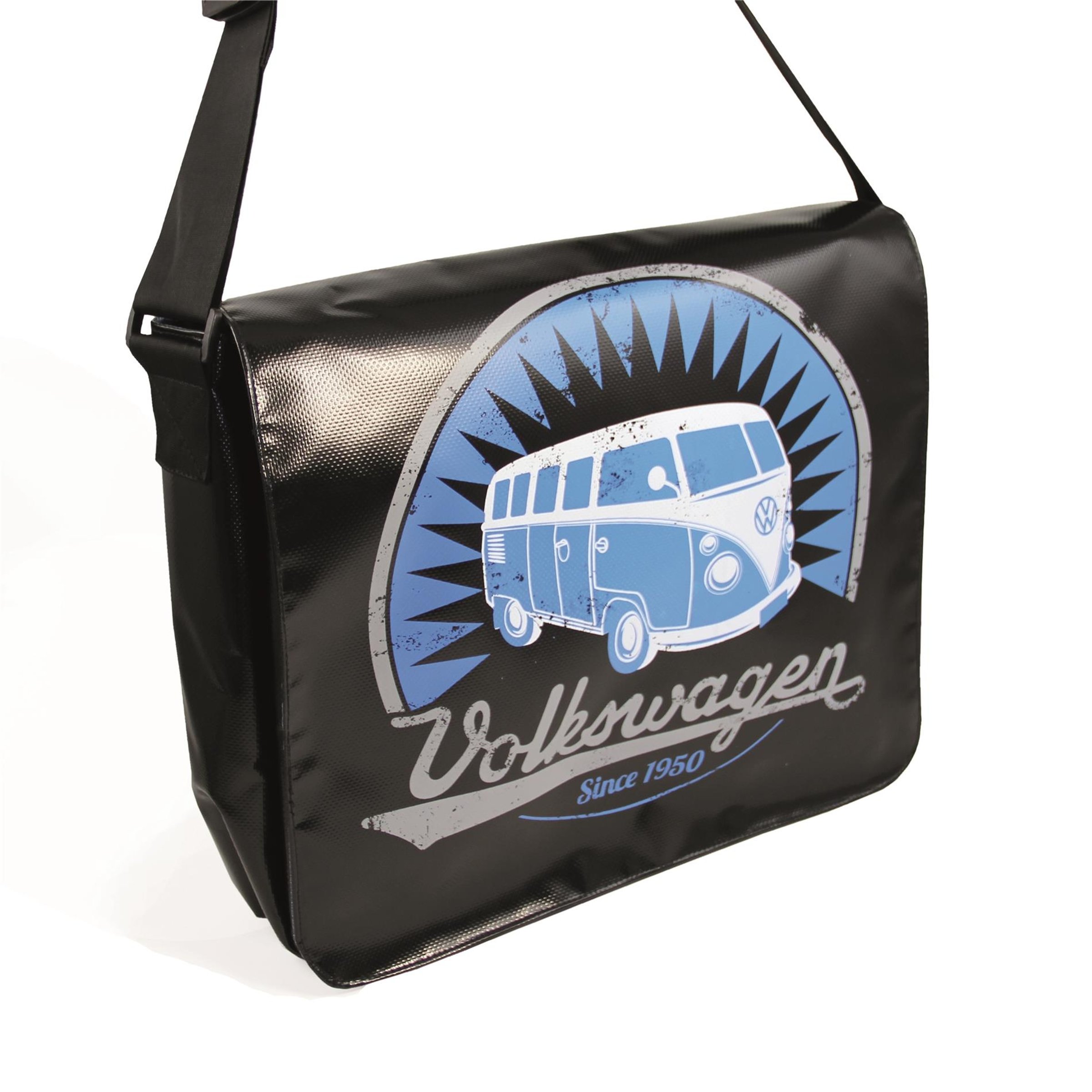 Image of Schultertasche VW Collection mit Motiv VW Bulli T1 schwarz