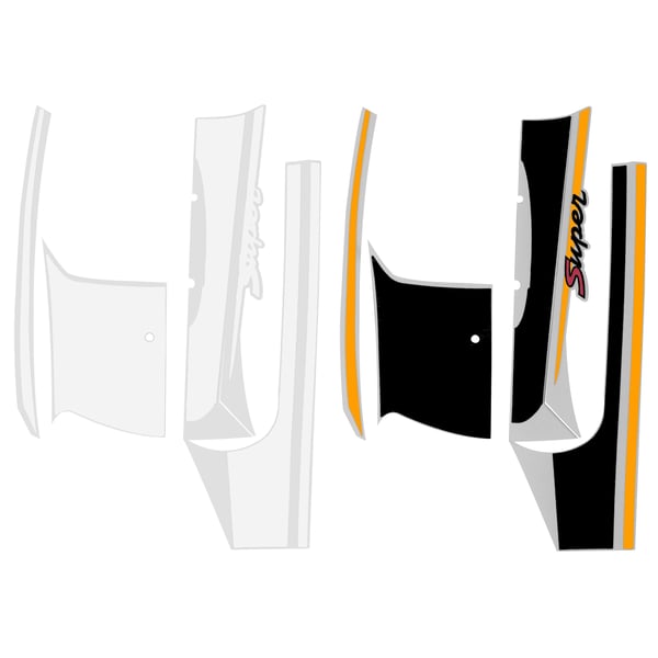 Image of Aufkleberdekorset PIAGGIO mit Motiv "Sport" für Vespa GTS Super/Super Sport 125/300ccm