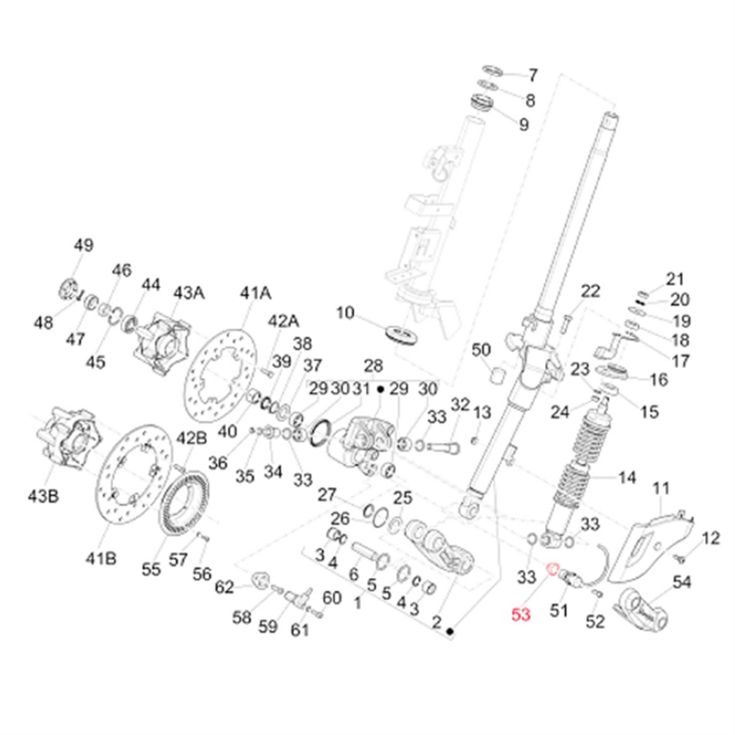 Image of Unterlegscheibe Geschwindigkeitssensor, PIAGGIO für Vespa Primavera/Sprint/GTS 50-300ccm ('14-) für Vespa Primavera/Sprint/GTS 50-300ccm ('14-)