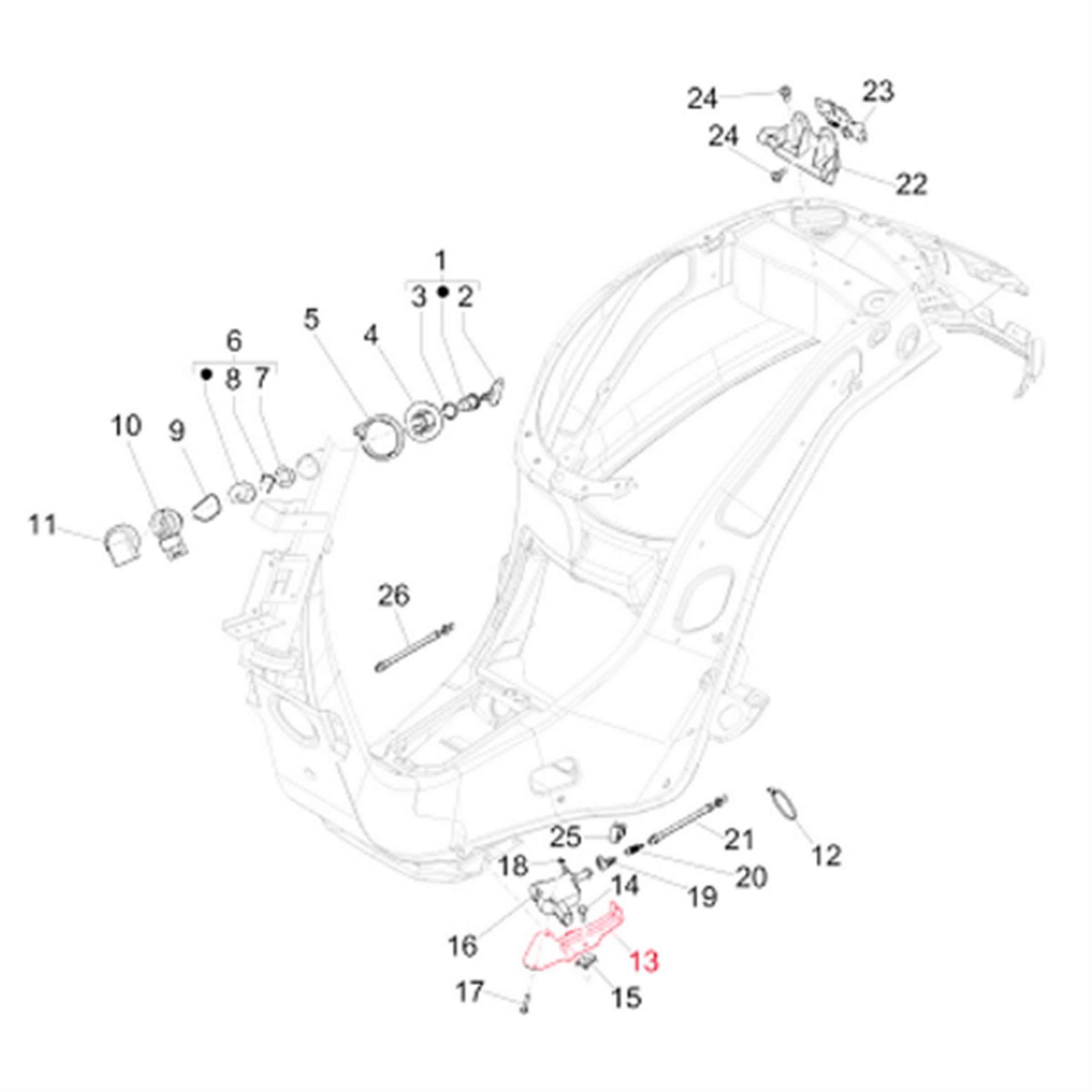 Image of Halteplatte PIAGGIO, Sitzbankentriegelung für Vespa Primavera/Sprint 50-150ccm für Vespa Primavera/Sprint 50-150ccm