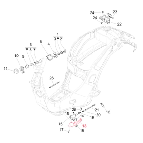 Image of Halteplatte PIAGGIO, Sitzbankentriegelung für Vespa Primavera/Sprint 50-150ccm