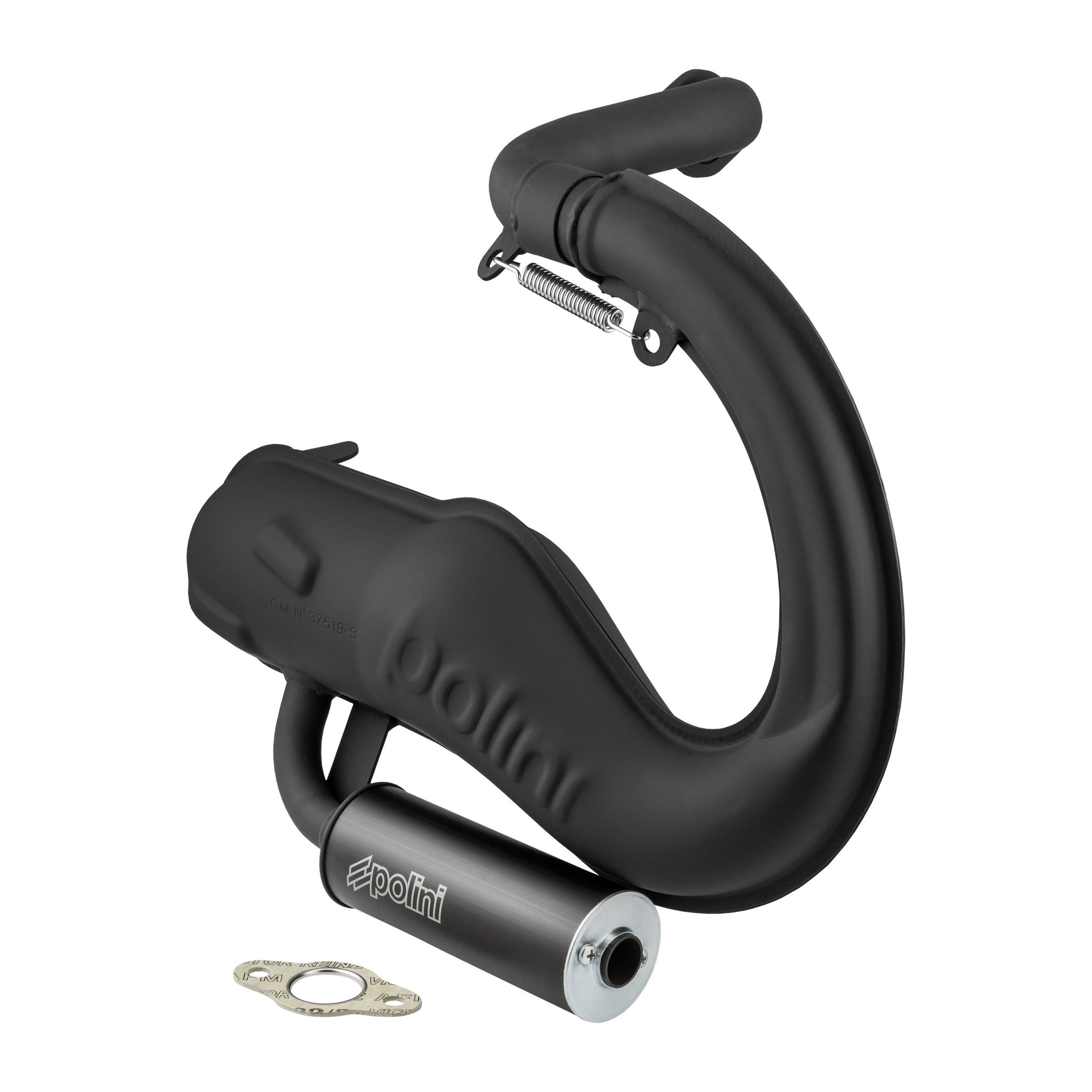 Image of Rennauspuff POLINI Banane Sport 200.2051/S, Material: Stahl schwarz, Dämpfer: Aluminium Farbe (ESD): schwarz für Vespa PK80-125 S/PK100-125XL/PK125/ETS/N/XL2 für Vespa PK80-125 S/PK100-125XL/PK125/ETS/N/XL2