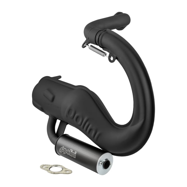 Image of Rennauspuff POLINI Banane Sport 200.2051/S, Material: Stahl schwarz, Dämpfer: Aluminium Farbe (ESD): schwarz für Vespa PK80-125 S/PK100-125XL/PK125/ETS/N/XL2