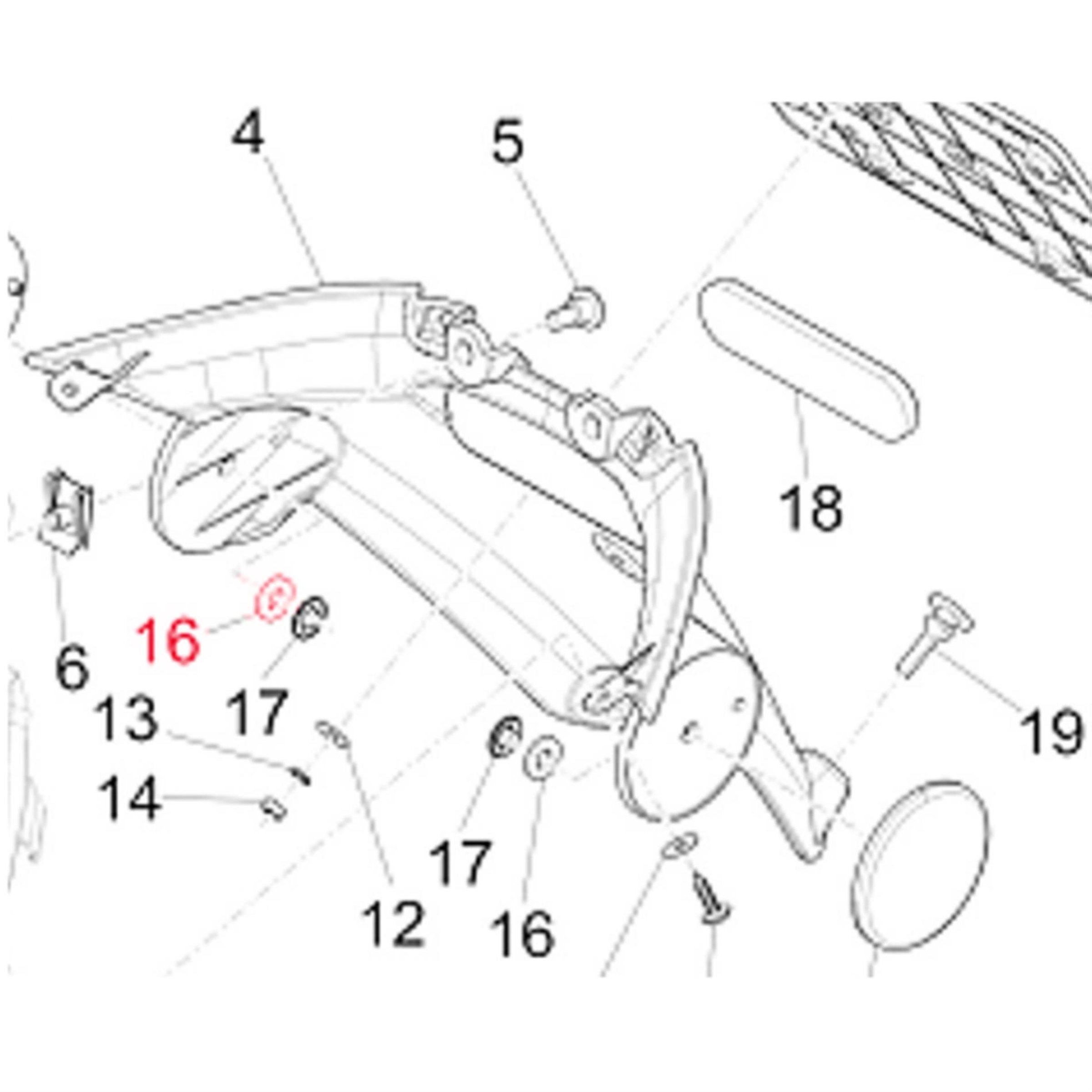 Image of Distanzscheibe PIAGGIO, Nummernschildhalter, 479882 für Vespa ET2/ET4/Primavera/Sprint/GTS/GTS Super/GTV/946 50-300ccm für Vespa ET2/ET4/Primavera/Sprint/GTS/GTS Super/GTV/946 50-300ccm