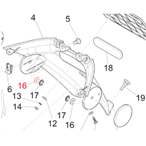 Image of Distanzscheibe PIAGGIO, Nummernschildhalter, 479882 für Vespa ET2/ET4/Primavera/Sprint/GTS/GTS Super/GTV/946 50-300ccm