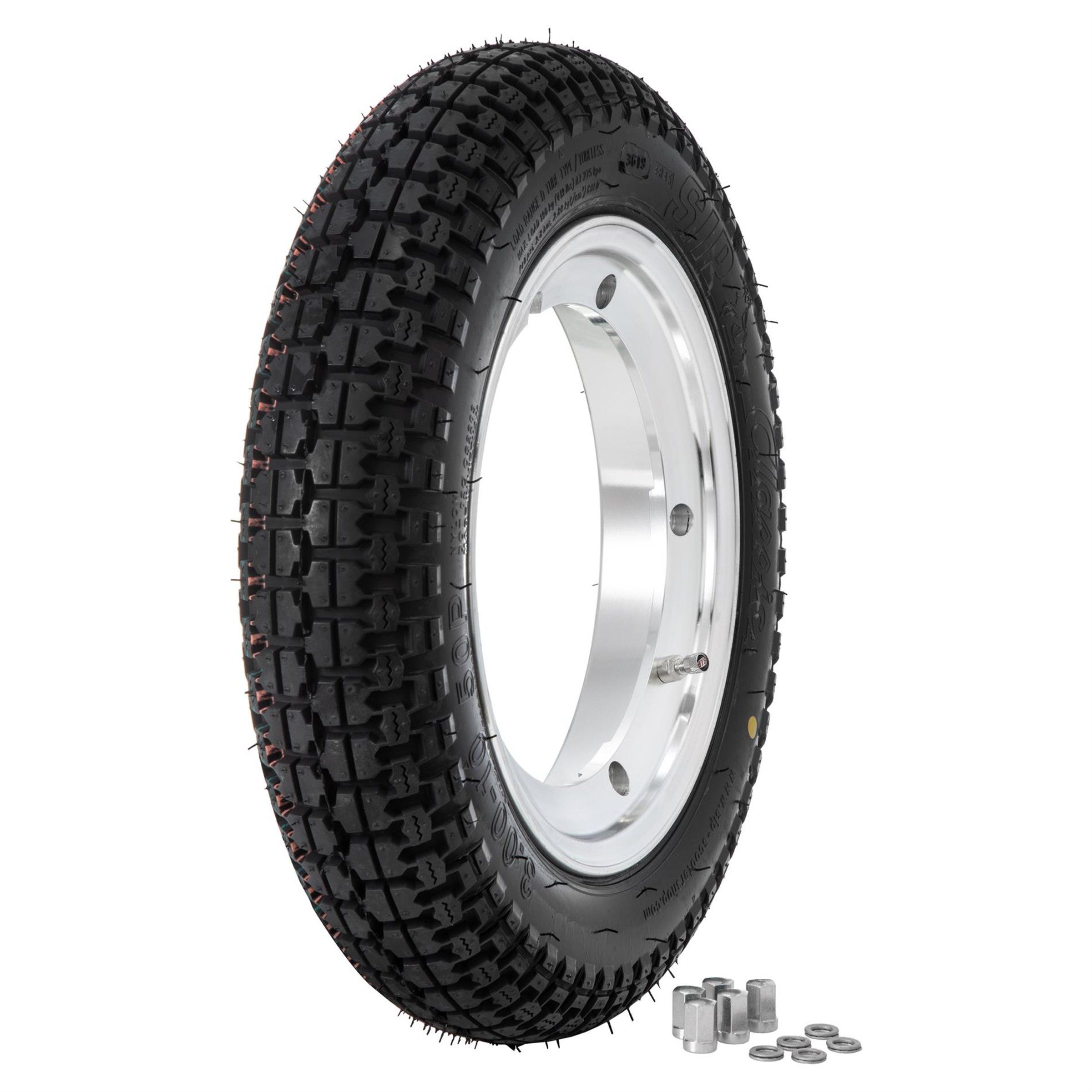 Image of Komplettrad SIP Classic 3.00-10 50P TL/TT für Vespa 50/N(D)/L (D)/R (D)/SR (D)/Special/SS/90/R/100/125/PV/ET3/PK50-125/S/XL/XL2 für Vespa 50/N(D)/L (D)/R (D)/SR (D)/Special/SS/90/R/100/125/PV/ET3/PK50-125/S/XL/XL2