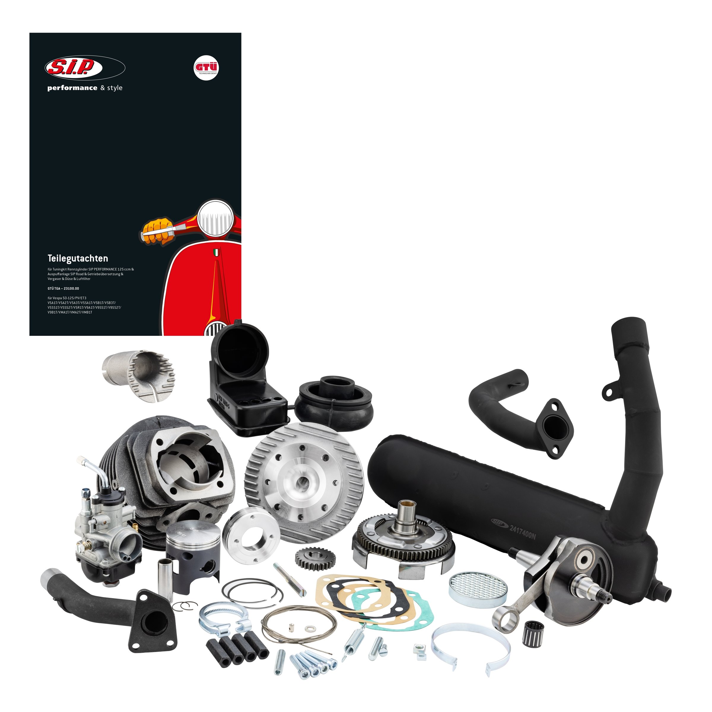 Image of Tuningkit SIP PERFORMANCE 125 ccm SPORT "Legal" für Vespa PK50-125/XL/XLS/Elestart für Vespa PK50-125/XL/XLS/Elestart
