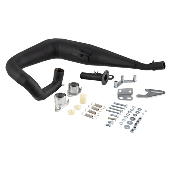 Image of Rennauspuff JL RST, Material: Stahl schwarz, Dämpfer: OHNE Endschalldämpfer für Lambretta 125 LI/LIS/DL/GP/150 LI/LIS/SX/DL/GP/175 TV 2°-3°/200 TV/SX/DL/GP