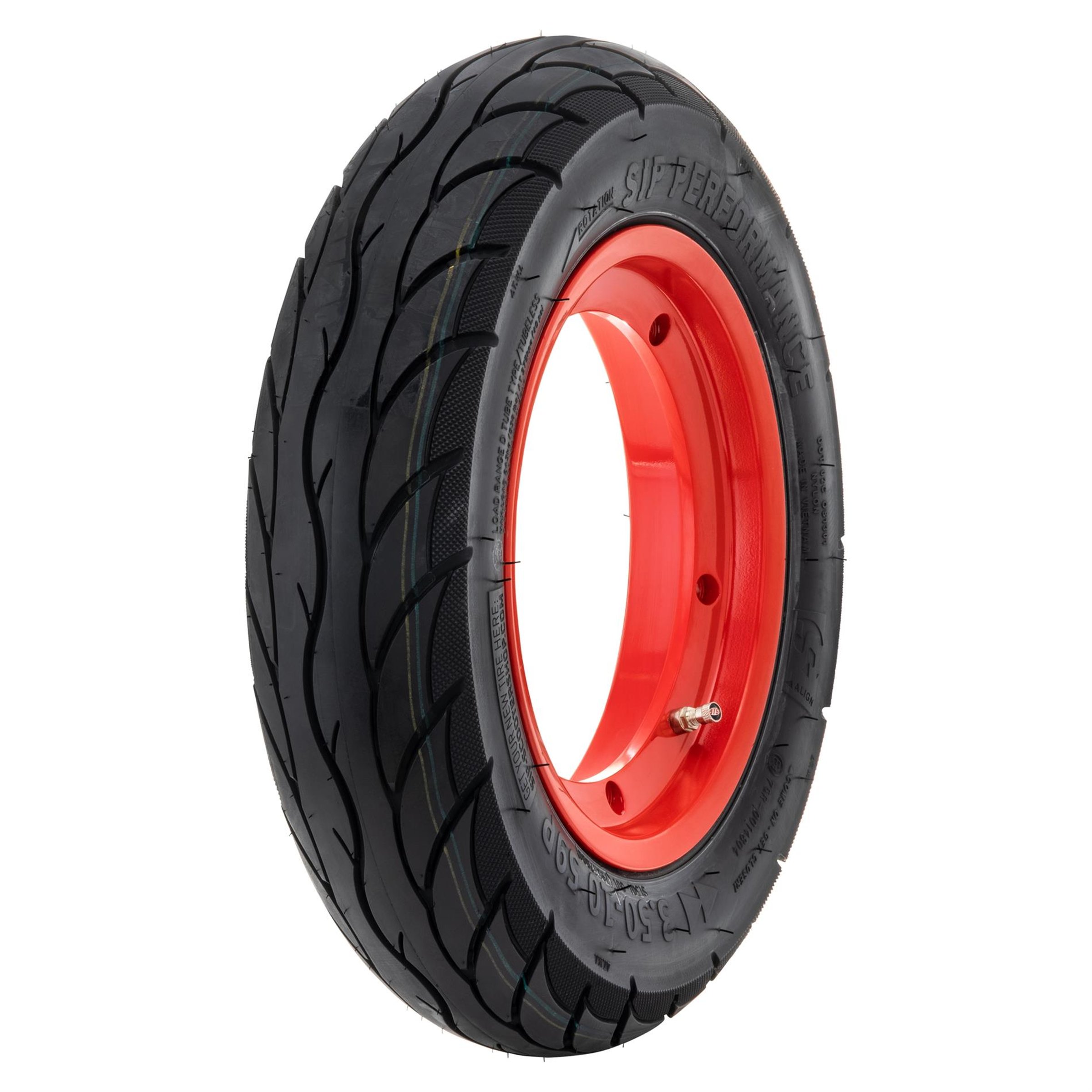 Image of Komplettrad SIP Performance 3.50-10 59P TL/TT für Vespa 125 GT-TS/150 GL/GS VS5T/Sprint/V/T4/Rally/PX/PE/Lusso/T5/LML Star/DLX/Deluxe 2T/4T für Vespa 125 GT-TS/150 GL/GS VS5T/Sprint/V/T4/Rally/PX/PE/Lusso/T5/LML Star/DLX/Deluxe 2T/4T